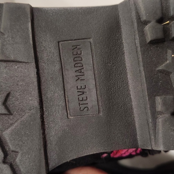 Steve Madden JBetty Black Multicolor Floral Combat Boot Size 3 Girls - Picture 9 of 9